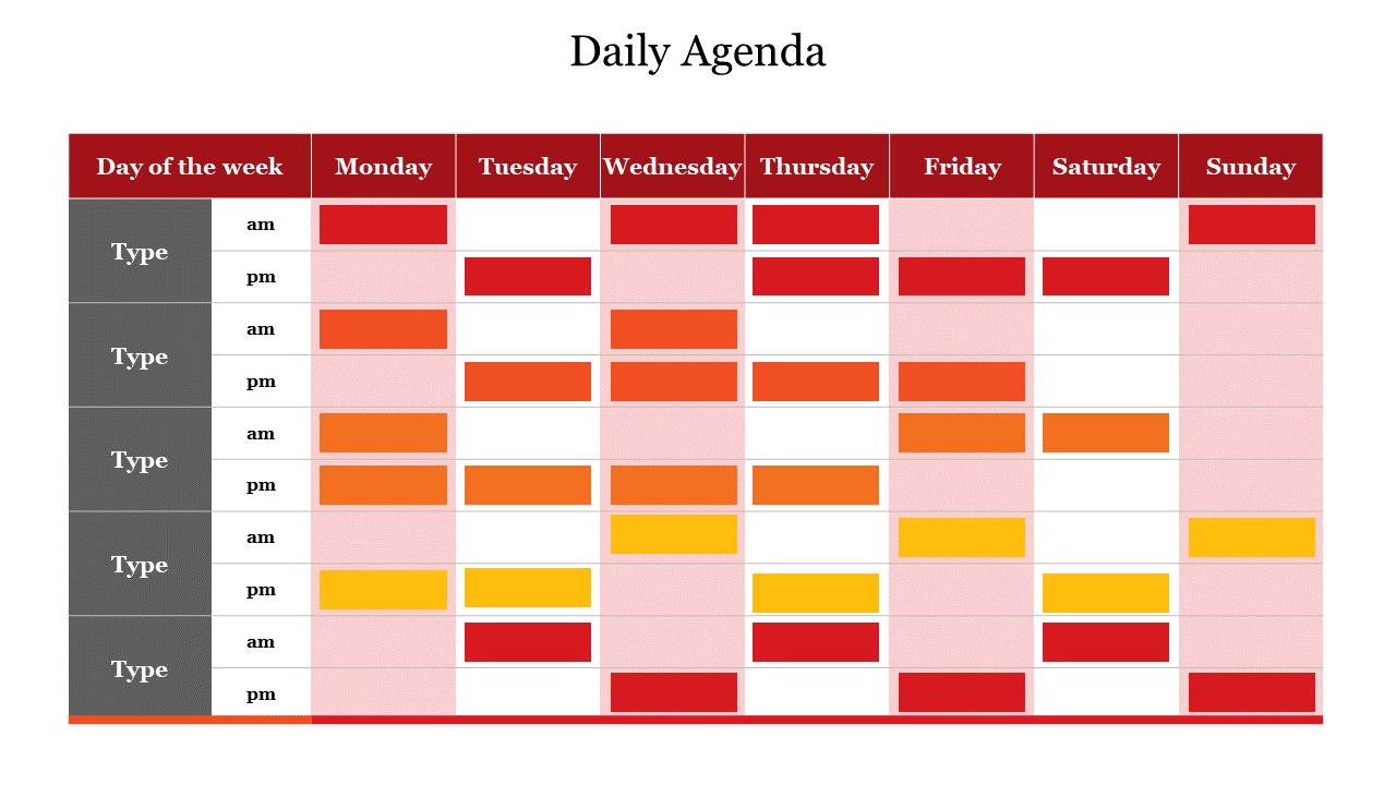 Free Daily Agenda